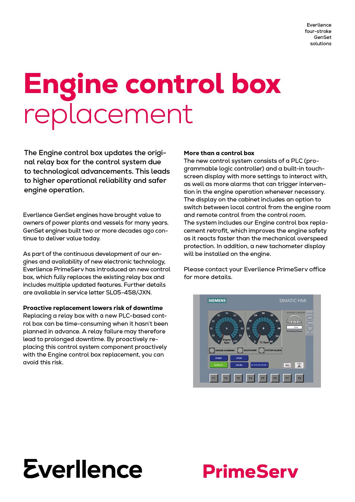 Engine control box replacement